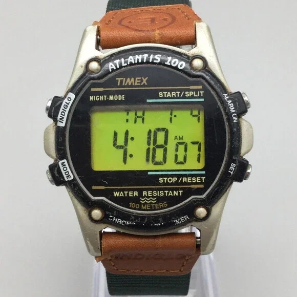 Timex Accessories Vintage Timex Atlantis Watch Men Indiglo
